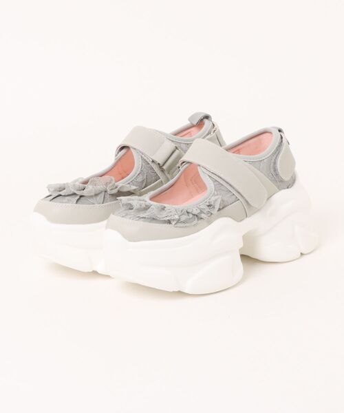 YOSUKE（ヨースケ）の「「YOSUKE/ヨースケ」厚底ベルティッドスニーカー（スニーカー・レディース・ネイビー/レッド/オフホワイト/ブラック/ライトグレー・35/36/37/38/39）」の4枚目の写真