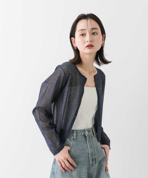 SENSE OF PLACE by URBAN RESEARCH（センスオブプレイスバイアーバンリサーチ）の「シシュウコンパクトシアーカーディガン（カーディガン/ボレロ・レディース・アイボリー/ピンク/ブラウン/ネイビー・ONE）」の21枚目の写真