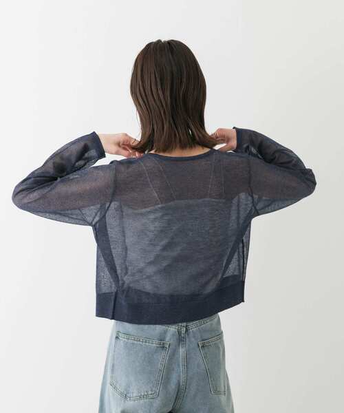 SENSE OF PLACE by URBAN RESEARCH（センスオブプレイスバイアーバンリサーチ）の「シシュウコンパクトシアーカーディガン（カーディガン/ボレロ・レディース・アイボリー/ピンク/ブラウン/ネイビー・ONE）」の20枚目の写真