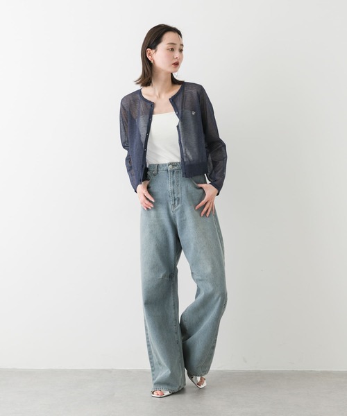 SENSE OF PLACE by URBAN RESEARCH（センスオブプレイスバイアーバンリサーチ）の「シシュウコンパクトシアーカーディガン（カーディガン/ボレロ・レディース・アイボリー/ピンク/ブラウン/ネイビー・ONE）」の17枚目の写真