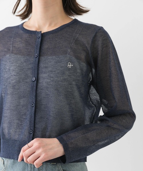 SENSE OF PLACE by URBAN RESEARCH（センスオブプレイスバイアーバンリサーチ）の「シシュウコンパクトシアーカーディガン（カーディガン/ボレロ・レディース・アイボリー/ピンク/ブラウン/ネイビー・ONE）」の12枚目の写真