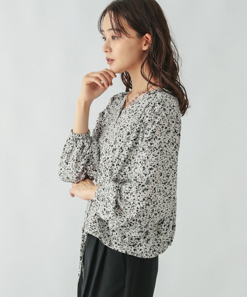 こうた セール】さらさらリラックスプリントVネックブラウス/147535