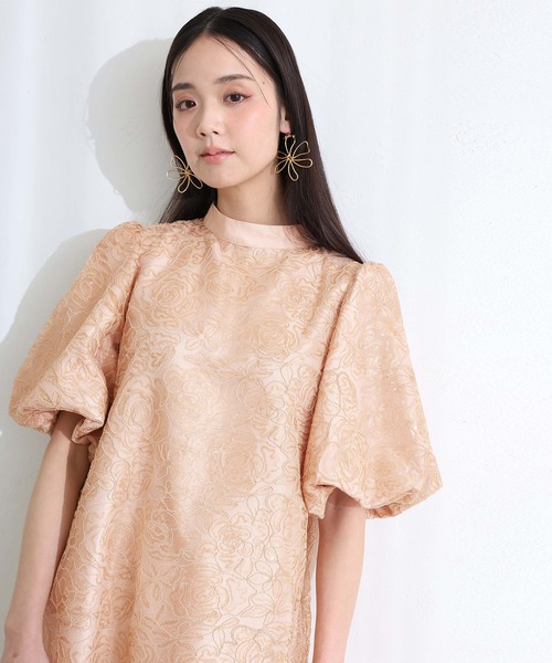 ドレス Aライン パフスリーブ パーティー 結婚式 Amazon | [BKVB] ロングドレス シンプル XS 無地 レディース