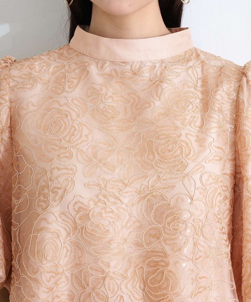 Aラインパフスリーブパーティードレスお呼ばれ袖あり&ロング同窓会成人