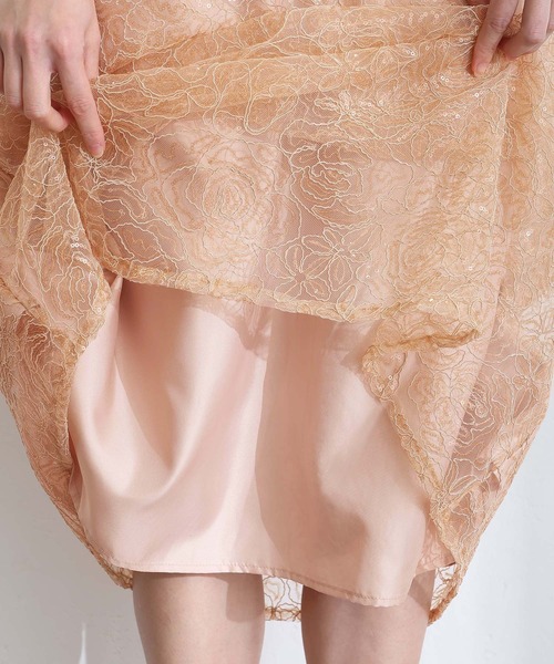 Aラインパフスリーブパーティードレスお呼ばれ袖あり&ロング同窓会成人