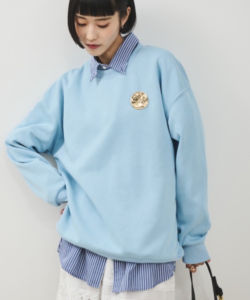 Shelly island（シェリーアイランド）の「オーバースウェットトップス（スウェット・レディース・チャコールグレー/ライトグレー/ピンク/ブルー・FREE）」の3枚目の写真