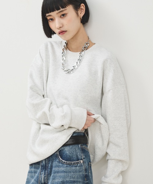 Shelly island（シェリーアイランド）の「オーバースウェットトップス（スウェット・レディース・チャコールグレー/ライトグレー/ピンク/ブルー・FREE）」の2枚目の写真