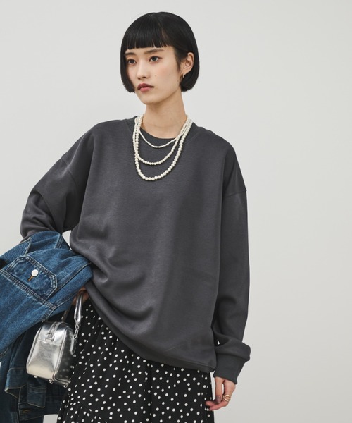 Shelly island（シェリーアイランド）の「オーバースウェットトップス（スウェット・レディース・チャコールグレー/ライトグレー/ピンク/ブルー・FREE）」の17枚目の写真