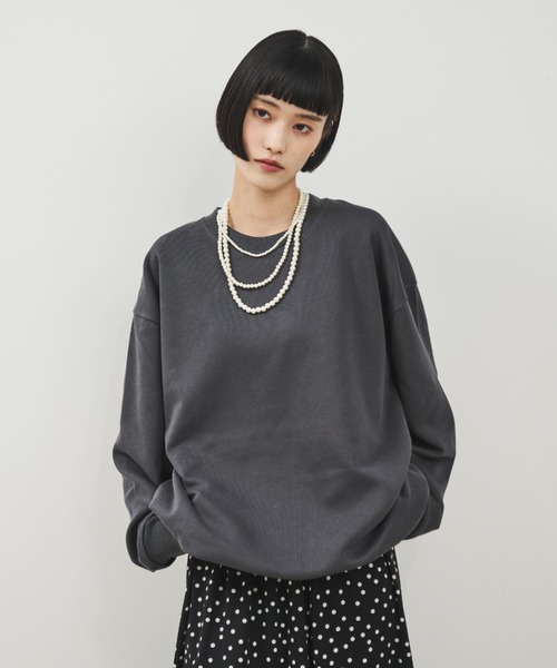 Shelly island（シェリーアイランド）の「オーバースウェットトップス（スウェット・レディース・チャコールグレー/ライトグレー/ピンク/ブルー・FREE）」の19枚目の写真