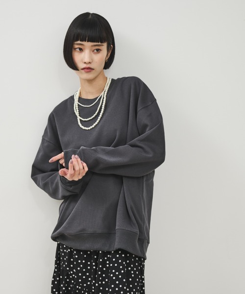 Shelly island（シェリーアイランド）の「オーバースウェットトップス（スウェット・レディース・チャコールグレー/ライトグレー/ピンク/ブルー・FREE）」の20枚目の写真