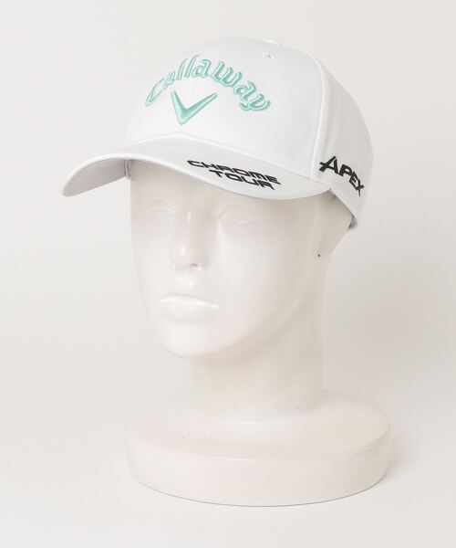 Callaway(キャロウェイ)の「キャロウェイ TOUR RTW CAP WM 25 JM(キャップ・レディース・ベージュ/ホワイト×ピンク/ホワイト×グリーン/ネイビー・FREE)」の2枚目の写真