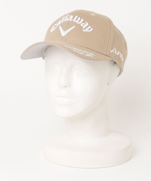 Callaway(キャロウェイ)の「キャロウェイ TOUR RTW CAP WM 25 JM(キャップ・レディース・ベージュ/ホワイト×ピンク/ホワイト×グリーン/ネイビー・FREE)」の1枚目の写真