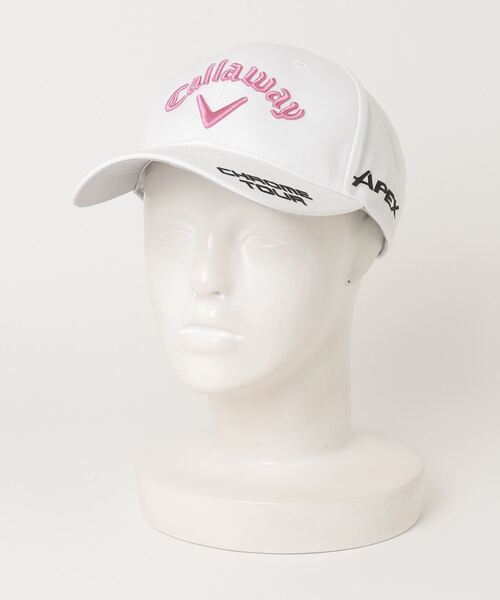 Callaway(キャロウェイ)の「キャロウェイ TOUR RTW CAP WM 25 JM(キャップ・レディース・ベージュ/ホワイト×ピンク/ホワイト×グリーン/ネイビー・FREE)」の3枚目の写真