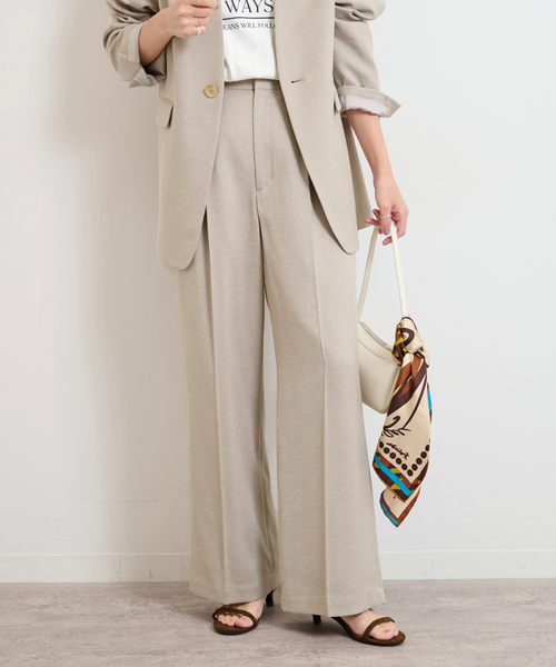 JOURNAL STANDARD relume（ジャーナルスタンダード　レリューム）の「《追加》LINYツイルタックパンツ（その他パンツ・レディース・チャコールグレー/アイボリー・36/38）」の2枚目の写真