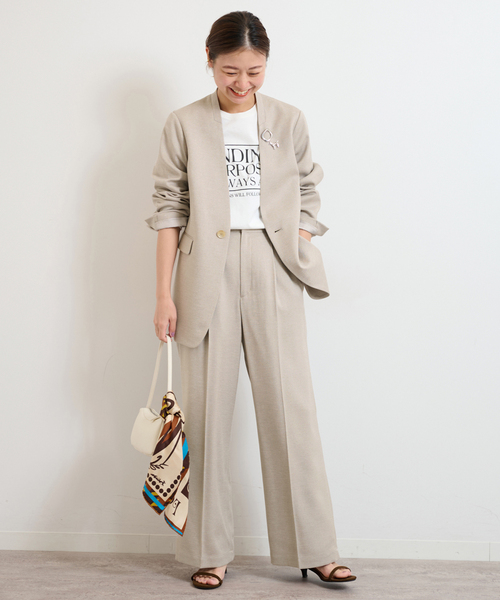 JOURNAL STANDARD relume（ジャーナルスタンダード　レリューム）の「《追加》LINYツイルタックパンツ（その他パンツ・レディース・チャコールグレー/アイボリー・36/38）」の21枚目の写真