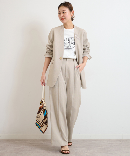 JOURNAL STANDARD relume（ジャーナルスタンダード　レリューム）の「《追加》LINYツイルタックパンツ（その他パンツ・レディース・チャコールグレー/アイボリー・36/38）」の20枚目の写真