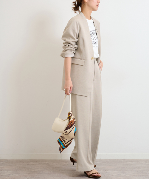 JOURNAL STANDARD relume（ジャーナルスタンダード　レリューム）の「《追加》LINYツイルタックパンツ（その他パンツ・レディース・チャコールグレー/アイボリー・36/38）」の19枚目の写真