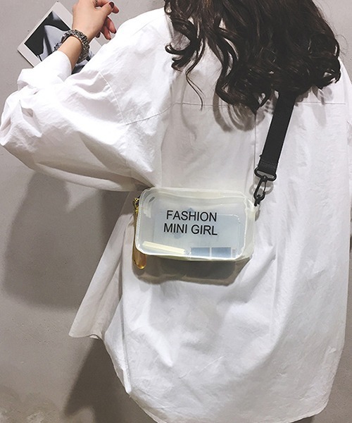 c.u.l（シーユーエル）の「クリアバッグ レタリングデザイン ショルダーバッグ cula1122（ショルダーバッグ・レディース・ピンク/ホワイト/オレンジ/パープル/イエロー/ブルー/ブラック・FREE）」の10枚目の写真