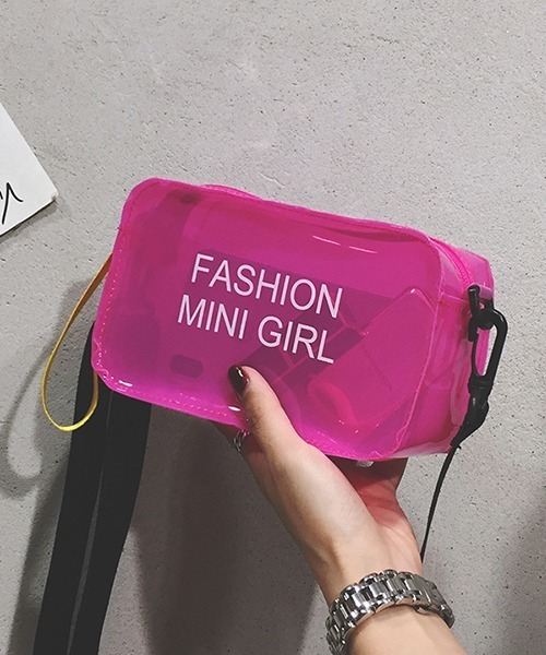 c.u.l（シーユーエル）の「クリアバッグ レタリングデザイン ショルダーバッグ cula1122（ショルダーバッグ・レディース・ピンク/ホワイト/オレンジ/パープル/イエロー/ブルー/ブラック・FREE）」の13枚目の写真