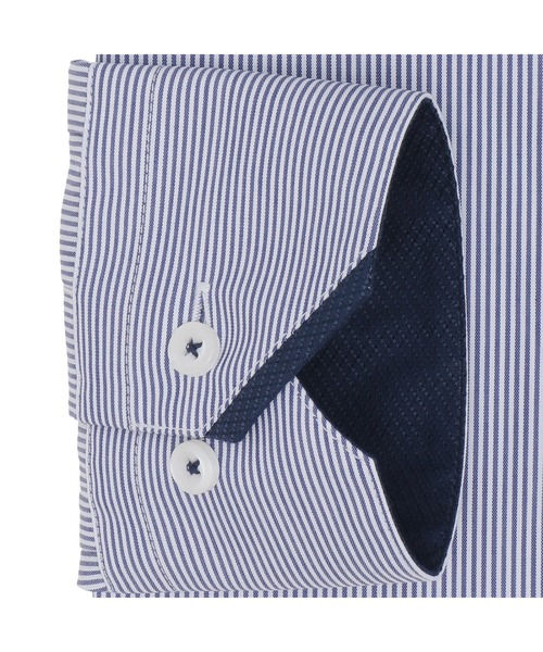 TOKYO SHIRTS(トウキョウシャツ)の「【Layered Cool】 形態安定ノーアイロン ボタンダウン 長袖ビジネスワイシャツ(ビジネスシャツ・メンズ・ブルー・首回り37cm-裄丈80cm/首回り39cm-裄丈80cm/首回り39cm-裄丈84cm/首回り41cm-裄丈82cm/首回り41cm-裄丈86cm/首回り42cm-裄丈82cm/首回り42cm-裄丈86cm/首回り43cm-裄丈82cm/首回り43cm-裄丈86cm/首回り37cm-裄丈84cm)」の3枚目の写真
