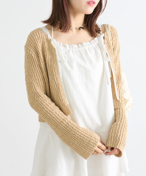 w closet（ダブルクローゼット）の「【4色展開】スラブホックカーディガン（Tシャツ/カットソー・レディース・グリーン/アイボリー/グレー/ベージュ・FREE）」の22枚目の写真