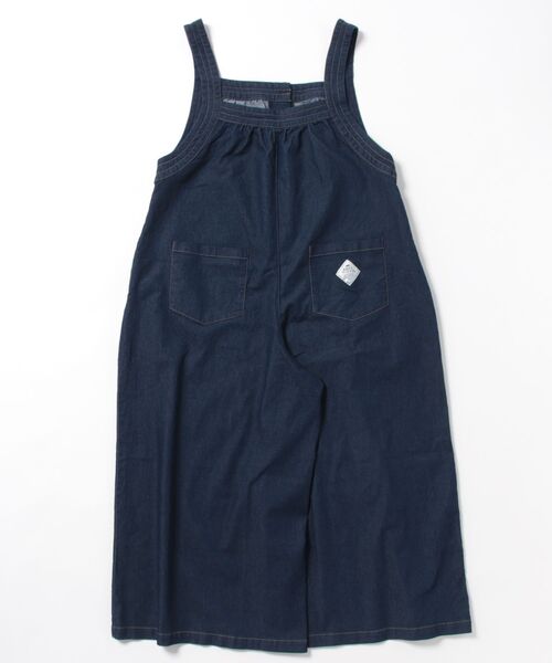 KRIFF MAYER Lady's Collection（クリフメイヤーレディースコレクション）の「【着脱簡単】デニムフレアサロペット（サロペット/オーバーオール・レディース・ライトブルー/ブラック/ストライプ/ネイビー/ダークブルー・LARGE/MEDIUM）」の6枚目の写真