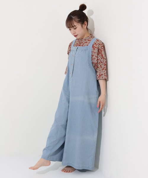 着脱簡単】デニムフレアサロペット（サロペット/オーバーオール