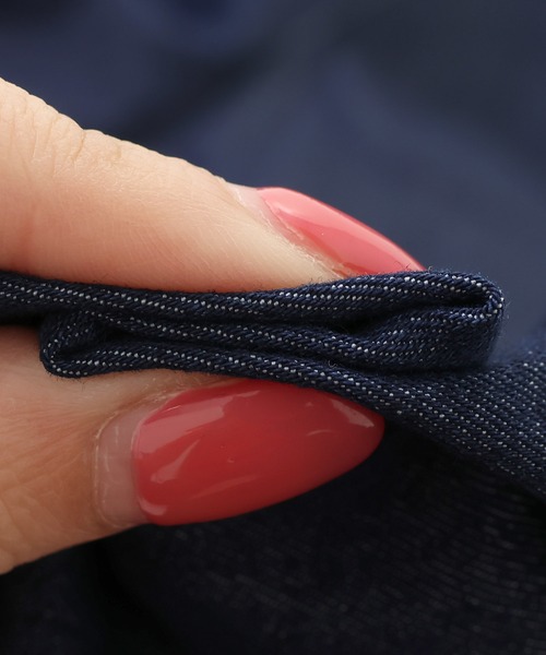 KRIFF MAYER Lady's Collection（クリフメイヤーレディースコレクション）の「【着脱簡単】デニムフレアサロペット（サロペット/オーバーオール・レディース・ライトブルー/ブラック/ストライプ/ネイビー/ダークブルー・LARGE/MEDIUM）」の22枚目の写真