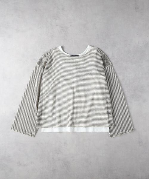 HONEYSUCKLE ROSE(ハニーサックルローズ)の「HONEYSUCKLE ROSE(ハニーサックルローズ)【レディース】シアーボーダーレイヤードTシャツ(アンサンブル・レディース・ブラック/オフホワイト/ベージュ・M/L)」の14枚目の写真