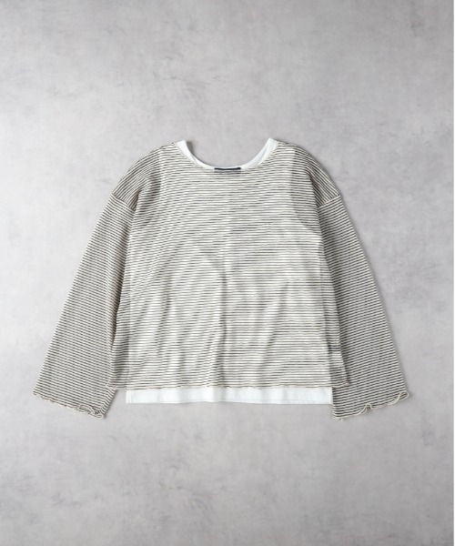 HONEYSUCKLE ROSE（ハニーサックルローズ）の「【HONEYSUCKLE ROSE】シアーボーダーレイヤード（アンサンブル・レディース・ブラック/オフホワイト/ベージュ・M/L）」の3枚目の写真