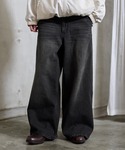 ROCHEM（ローシェン）の「12ozヴィンテージ加工/ケミカルウォッシュワイドデニムパンツ（デニムパンツ・XS）」
