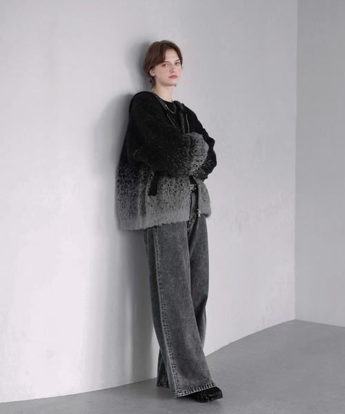 ケミカルウォッシュ 12ozケミカルウォッシュワイドデニムパンツ（デニムパンツ