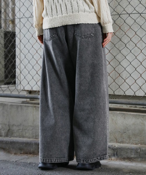 ROCHEM（ローシェン）の「12ozケミカルウォッシュワイドデニムパンツ（デニムパンツ・メンズ・ブラック/ブルー・XS/S/M/L）」の11枚目の写真
