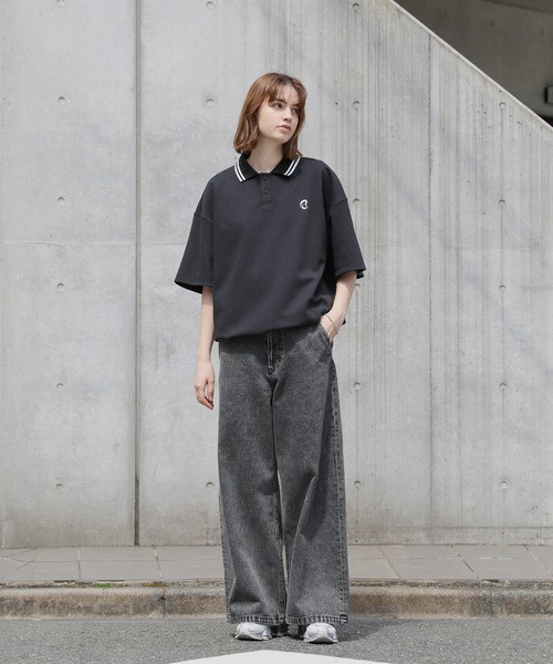 ROCHEM（ローシェン）の「12ozケミカルウォッシュワイドデニムパンツ（デニムパンツ・メンズ・ブラック/ブルー・XS/S/M/L）」の12枚目の写真