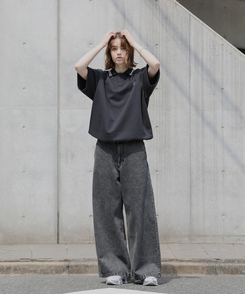 ROCHEM（ローシェン）の「12ozケミカルウォッシュワイドデニムパンツ（デニムパンツ・メンズ・ブラック/ブルー・XS/S/M/L）」の13枚目の写真