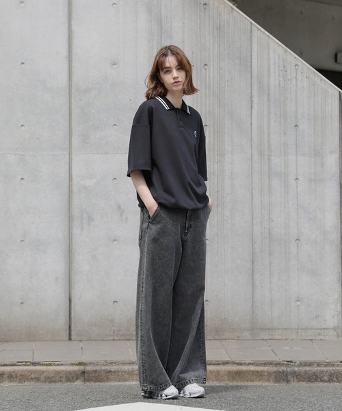 ROCHEM（ローシェン）の「12ozケミカルウォッシュワイドデニムパンツ（デニムパンツ・メンズ・ブラック/ブルー・XS/S/M/L）」の14枚目の写真