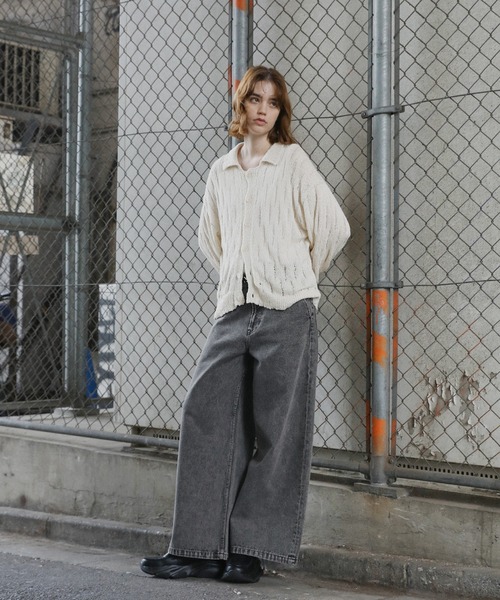 ROCHEM（ローシェン）の「12ozケミカルウォッシュワイドデニムパンツ（デニムパンツ・メンズ・ブラック/ブルー・XS/S/M/L）」の19枚目の写真