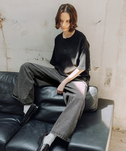 ROCHEM(ローシェン)の「12ozワイドストレートデニムパンツ(デニムパンツ・メンズ・ブラック/ブルー/ダークグレー/ブルー系/インディゴブルー/ライトブルー・S/M/L/XS)」の19枚目の写真