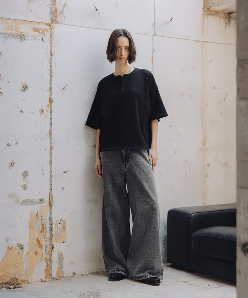 ROCHEM(ローシェン)の「12ozワイドストレートデニムパンツ(デニムパンツ・メンズ・ブラック/ブルー/ダークグレー/ブルー系/インディゴブルー/ライトブルー・S/M/L/XS)」の21枚目の写真