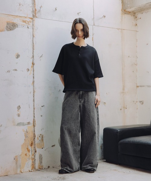 ROCHEM(ローシェン)の「12ozワイドストレートデニムパンツ(デニムパンツ・メンズ・ブラック/ブルー/ダークグレー/ブルー系/インディゴブルー/ライトブルー・S/M/L/XS)」の22枚目の写真