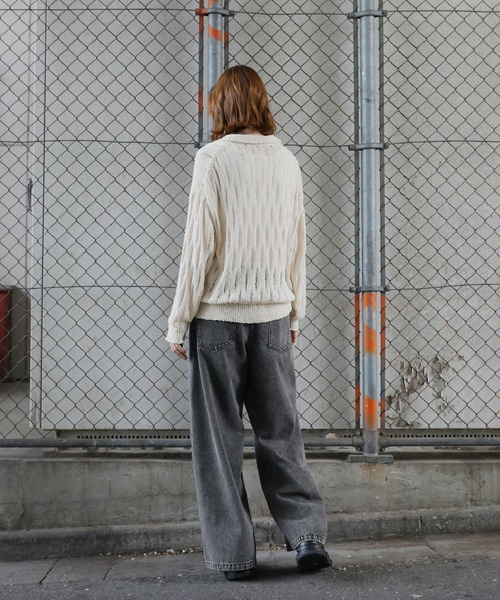 ROCHEM（ローシェン）の「12ozケミカルウォッシュワイドデニムパンツ（デニムパンツ・メンズ・ブラック/ブルー・XS/S/M/L）」の21枚目の写真
