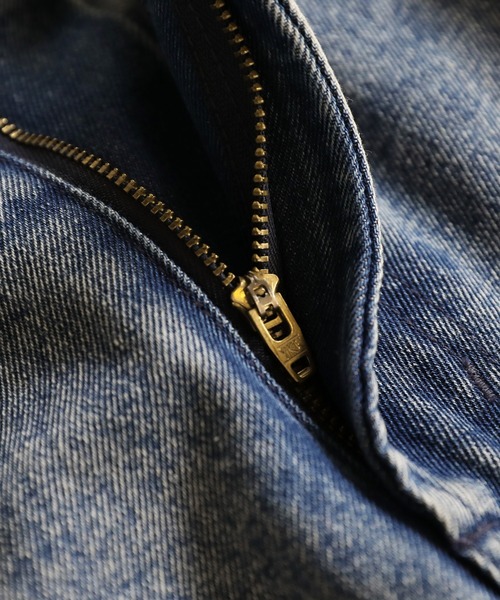 ★高品質★ メンズ ショットタイプ ケミカルウォッシュ 上層羊の革 ラペル オートバイスタイル ジャケット 本革 コートFA143  12ozケミカルウォッシュワイドデニムパンツ（デニムパンツ）｜ROCHEM