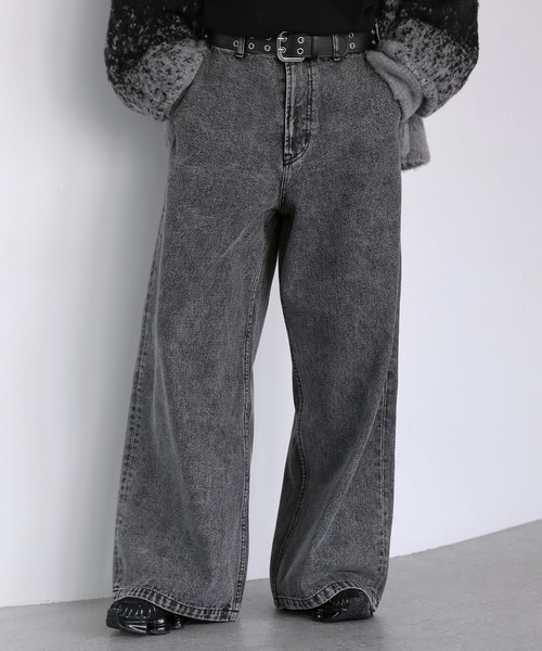 ケミカルウォッシュ セール】ケミカルウォッシュデニムタックパンツ（80～150cm