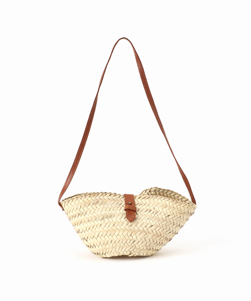 セール】KECH LeS ESSENTIELS RAFFIA LEATHER FLAP MINI KBG