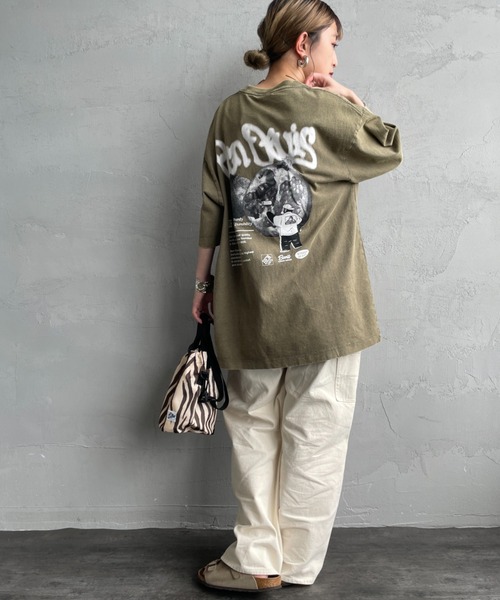 BEN DAVIS（ベンデイビス）の「[BEN DAVIS/ベンデイビス] FRUITS バックプリント ヴィンテージライクTシャツ（Tシャツ/カットソー・レディース・ブラック/カーキ・M/L/XL）」の10枚目の写真