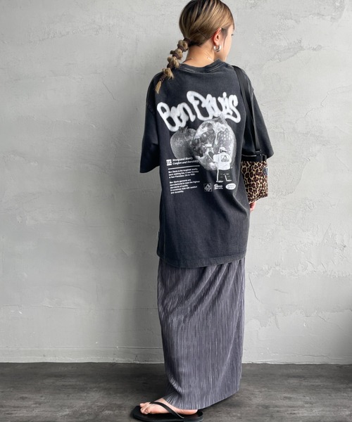 BEN DAVIS（ベンデイビス）の「[BEN DAVIS/ベンデイビス] FRUITS バックプリント ヴィンテージライクTシャツ（Tシャツ/カットソー・レディース・ブラック/カーキ・M/L/XL）」の4枚目の写真