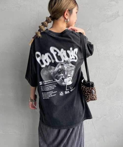 BEN DAVIS（ベンデイビス）の「[BEN DAVIS/ベンデイビス] FRUITS バックプリント ヴィンテージライクTシャツ（Tシャツ/カットソー・レディース・ブラック/カーキ・M/L/XL）」の15枚目の写真
