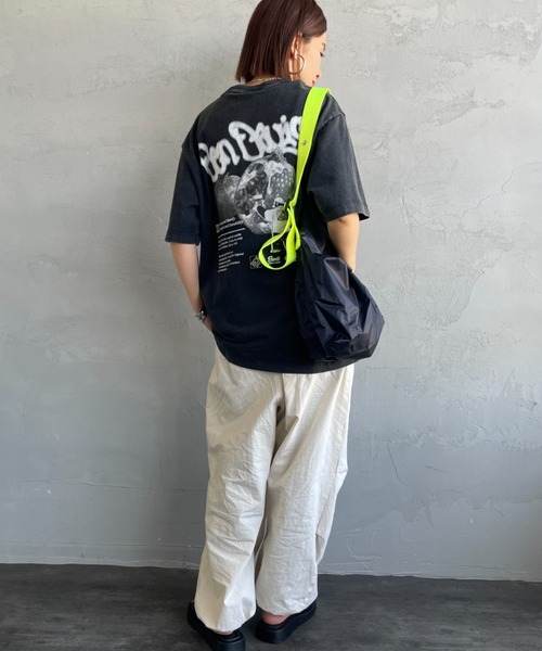 BEN DAVIS（ベンデイビス）の「[BEN DAVIS/ベンデイビス] FRUITS バックプリント ヴィンテージライクTシャツ（Tシャツ/カットソー・レディース・ブラック/カーキ・M/L/XL）」の6枚目の写真