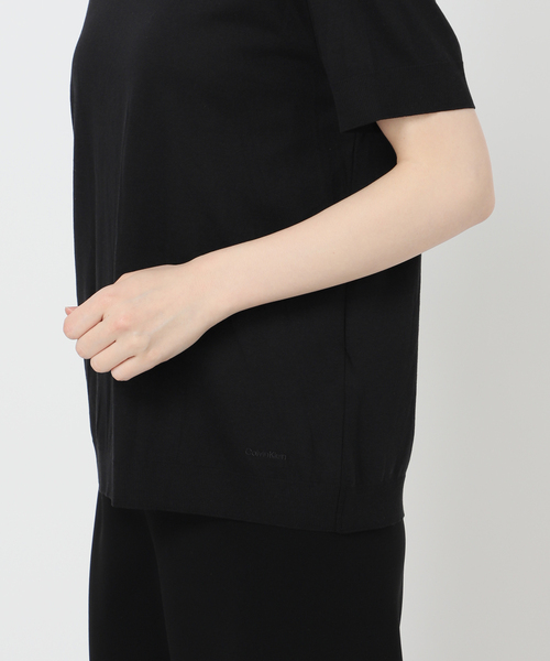 AP STUDIO(エーピーストゥディオ)の「【Calvin Klein / カルバン クライン】Knit Mock neck Tee(ニット/セーター・レディース・ホワイト/ブラック・FREE)」の8枚目の写真