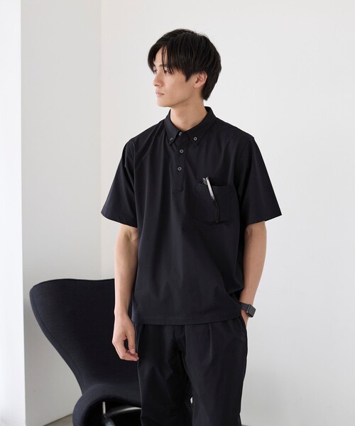 coen（コーエン）の「極楽DRYストレッチポロシャツ　吸水速乾機能付き（ポロシャツ・メンズ・ブラック/ネイビー・S/M/L/XL）」の5枚目の写真